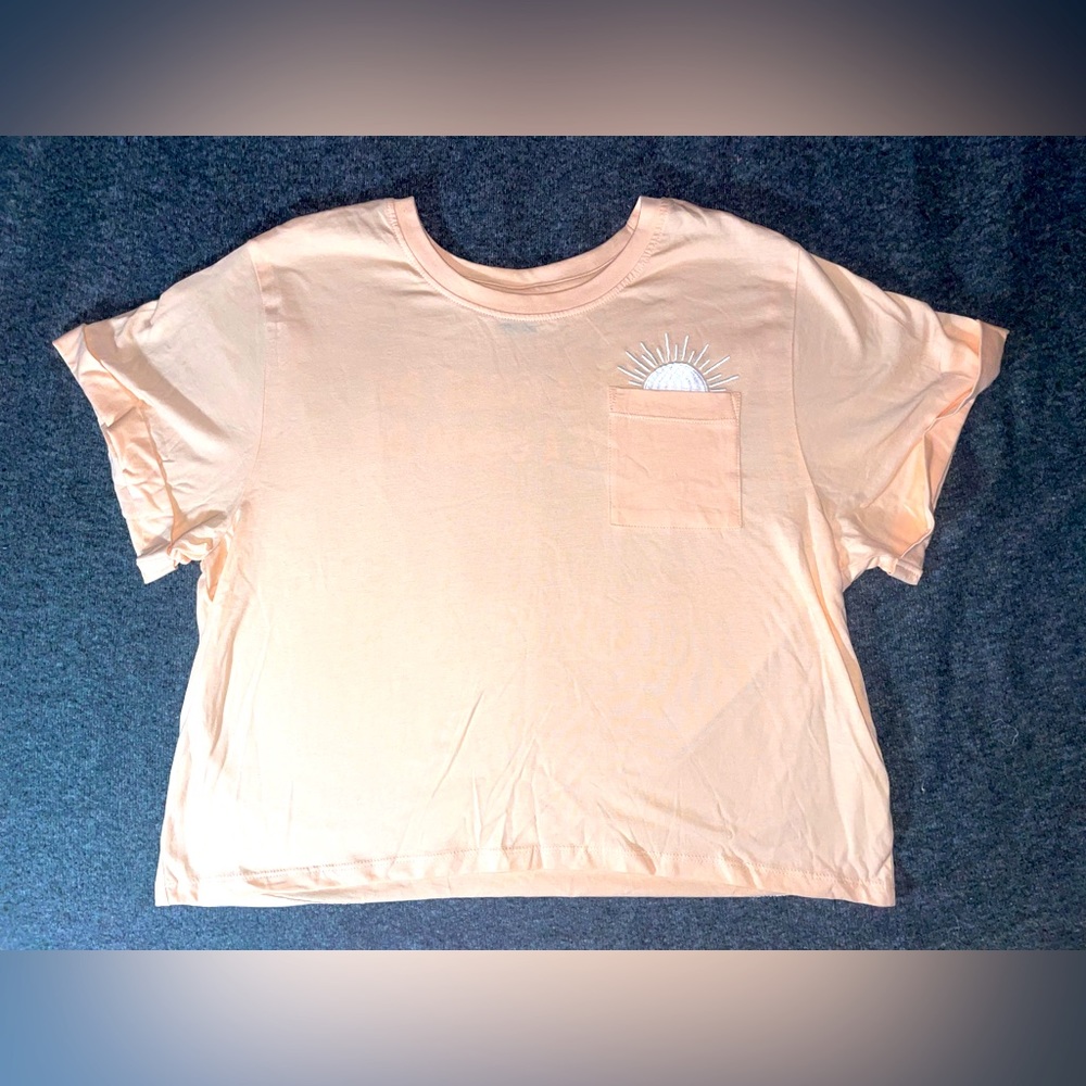 Peach Crop Top Graphic Tee